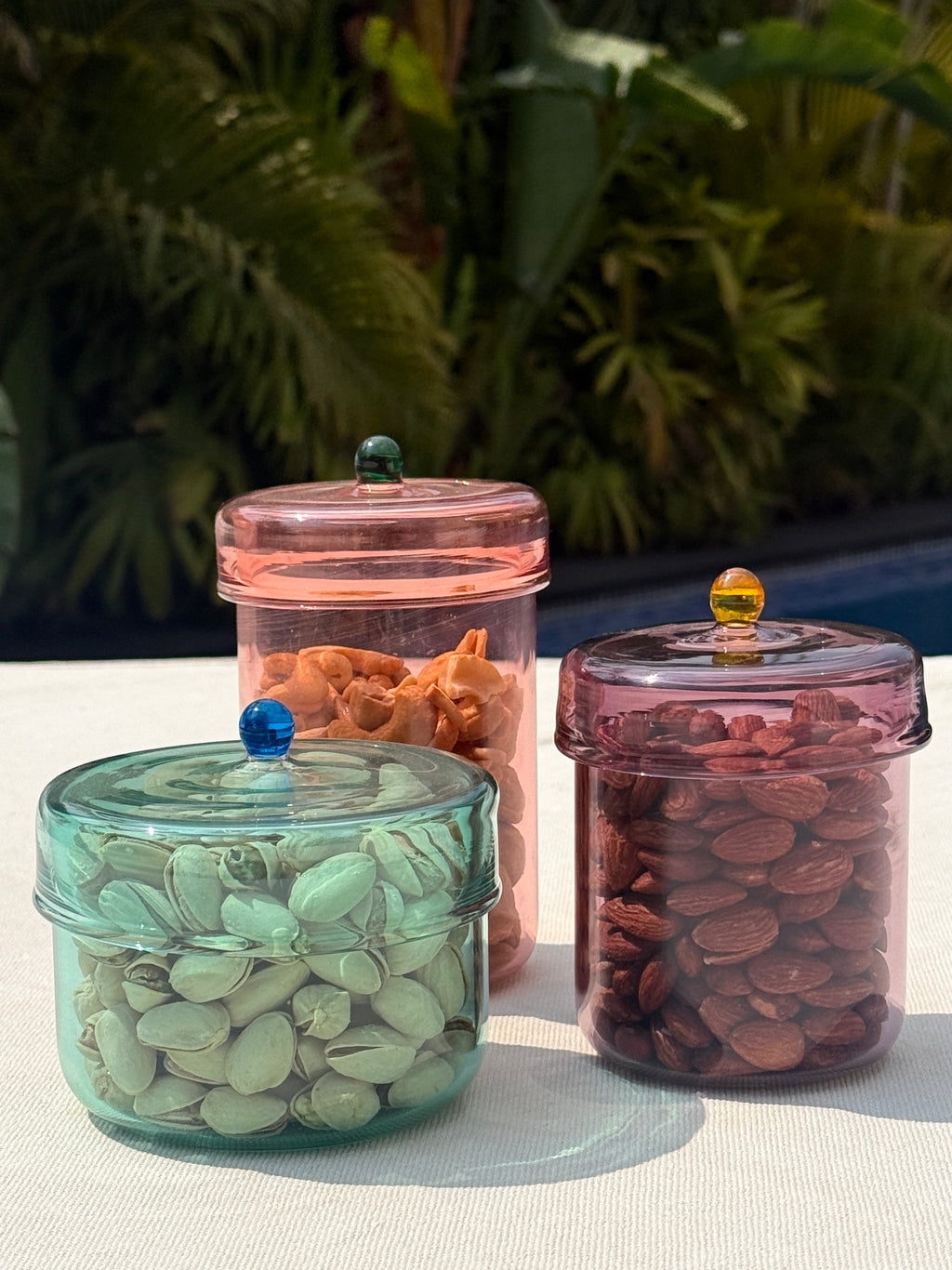Tinted Glass Jar Set