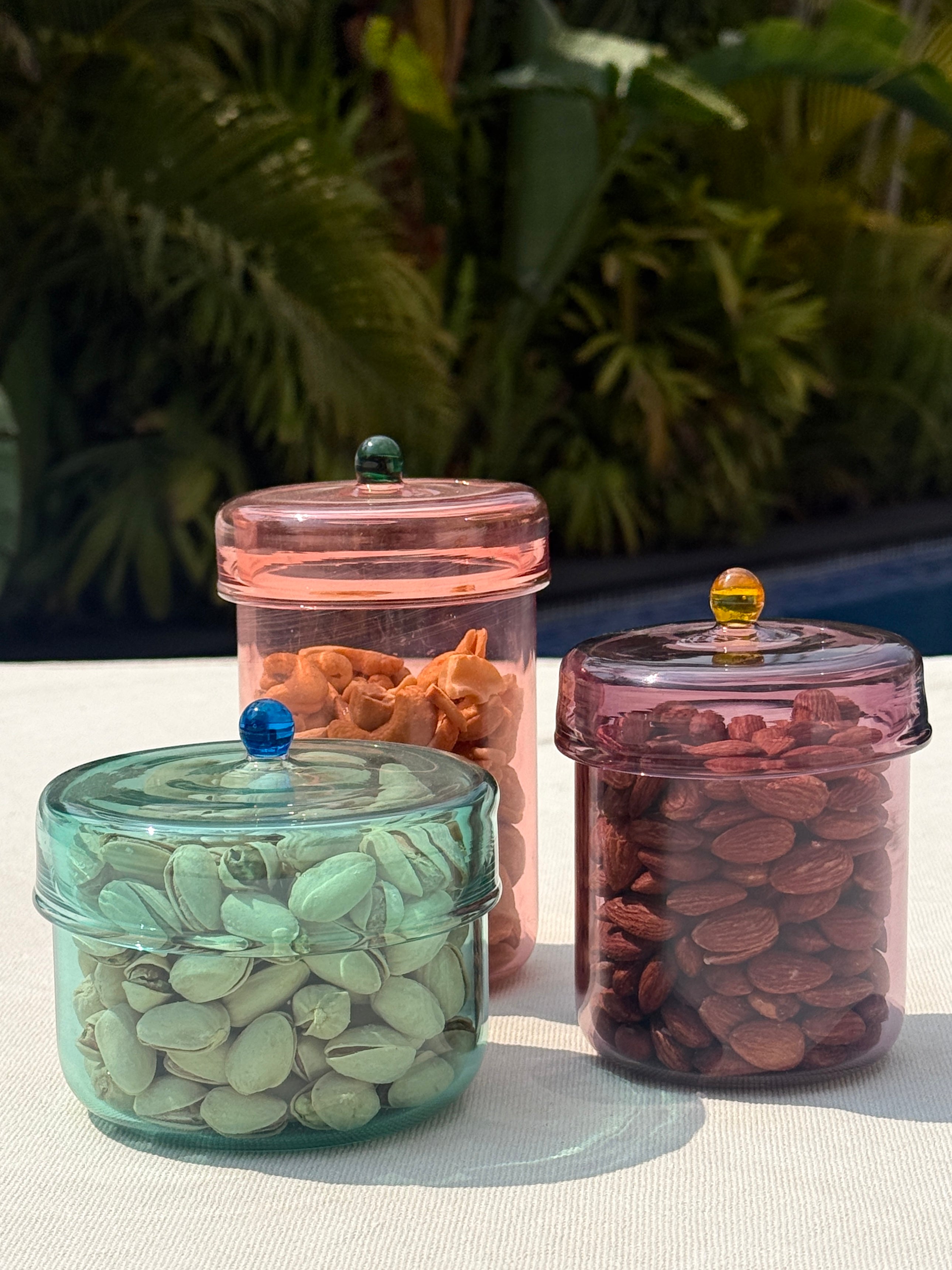 Tinted Glass Jar Set
