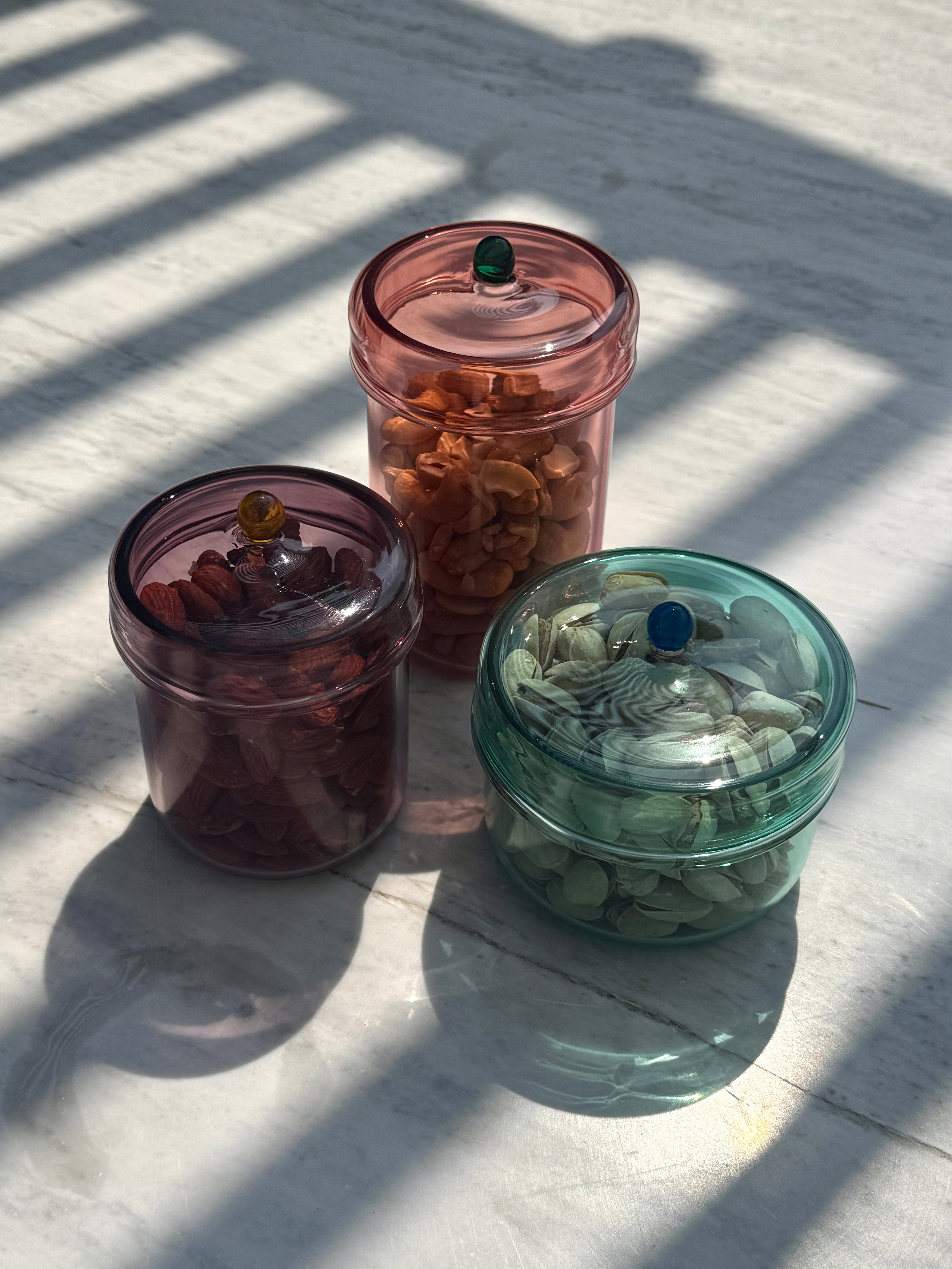 Tinted Glass Jar Set