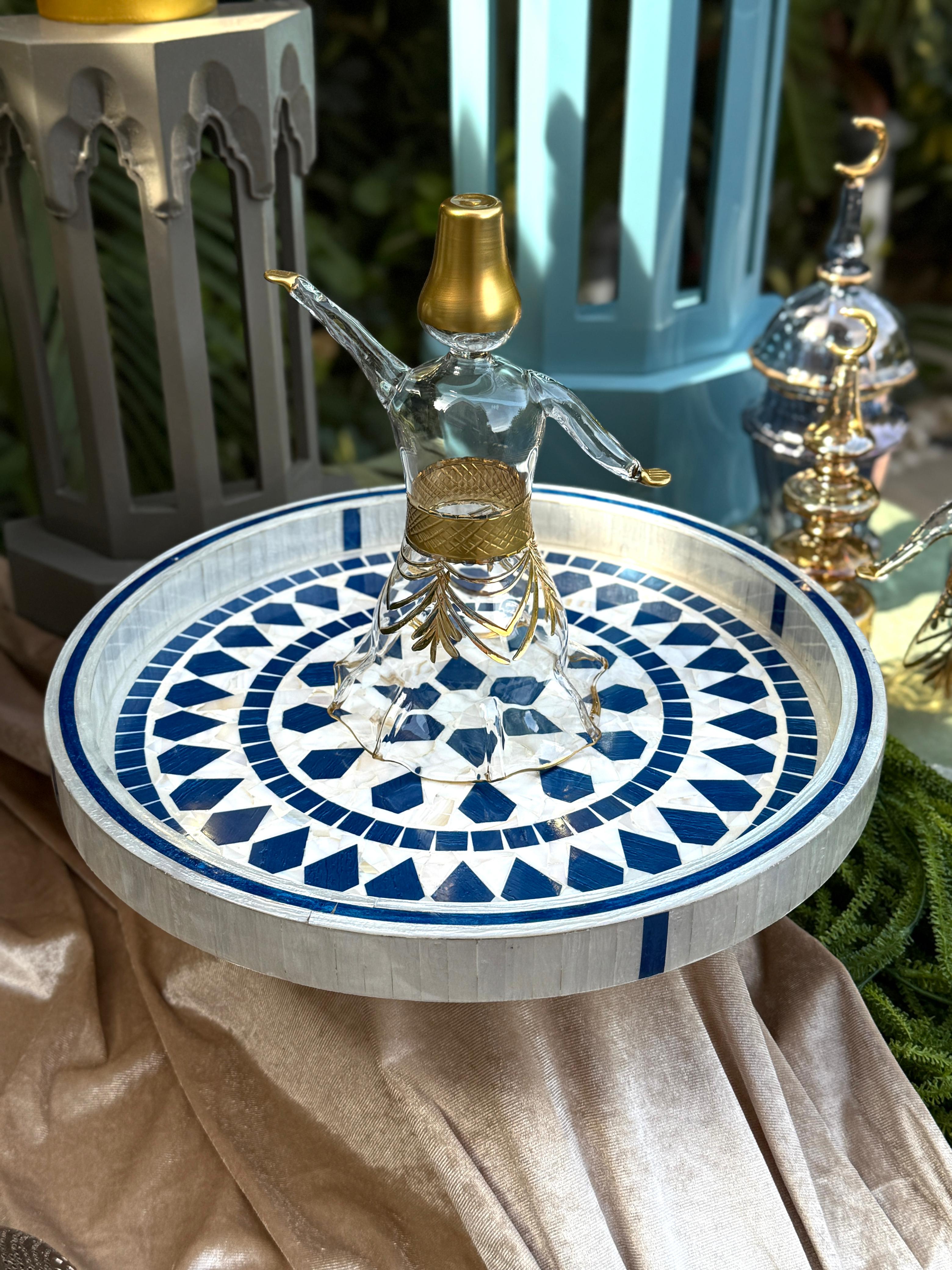 Blue Pearl Geometric Tray