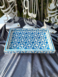 Blue Geometric Tray