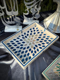 Blue Petal Mosaic Tray