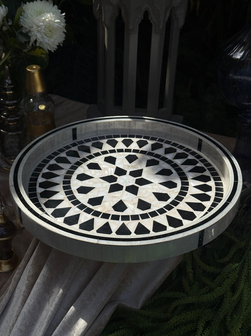 Blue Pearl Geometric Tray